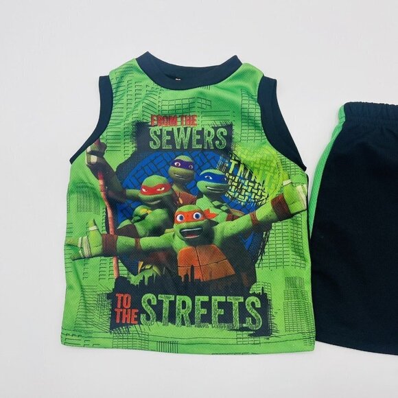 Nickelodeon TMNT Teenage Mutant Ninja Turtles Toddler Boys 3T 2 Piece Set 1399 - Picture 2 of 6